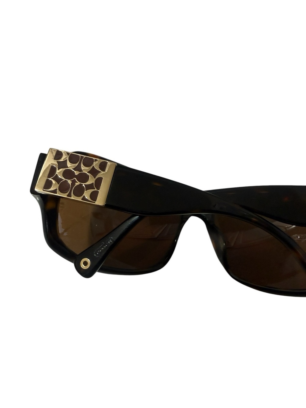 Coach Nina S494Tortoise Sunglasses featuring a dark brown tortoiseshell frame - Picture 13 of 16